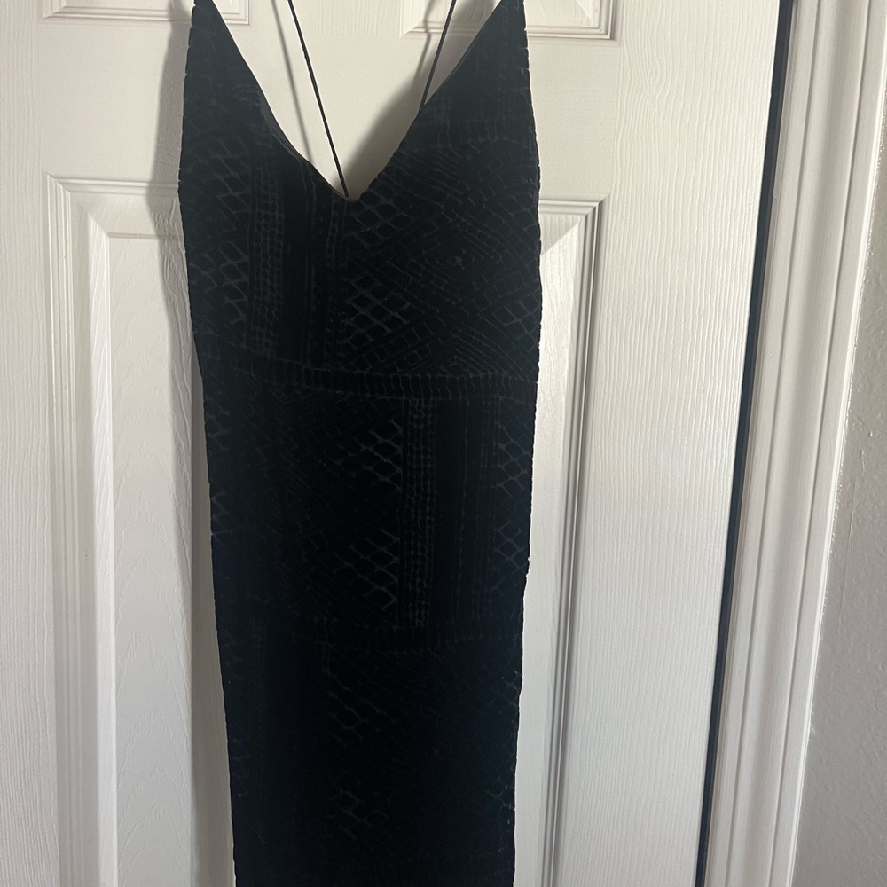 Olivaceous Black Mini Slip Dress Spaghetti Strap